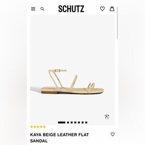 KAYA BEIGE LEATHER FLAT SANDAL